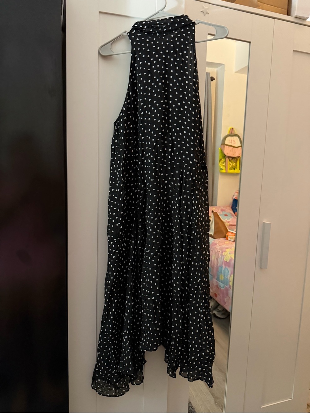 Zara Black and White Polka Dot Halter Maxi Dress - Picture 9 of 10